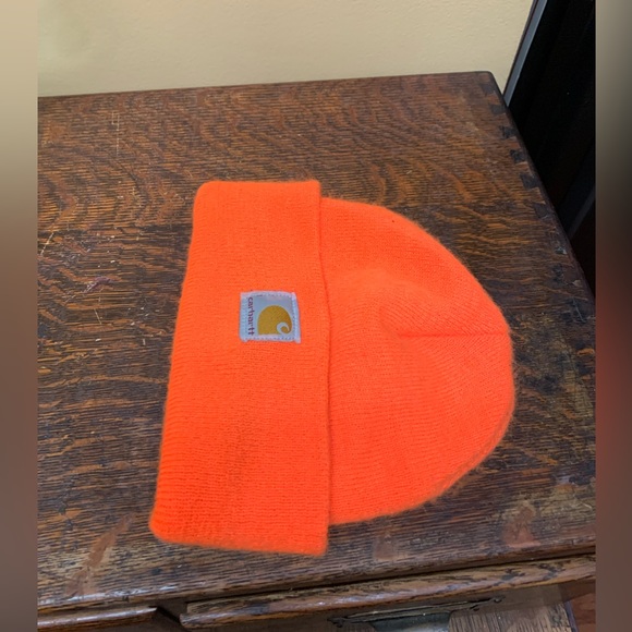 Youth Unisex One Size CARHARTT A18 WATCH CAP Beanie Hat Orange - Picture 12 of 16